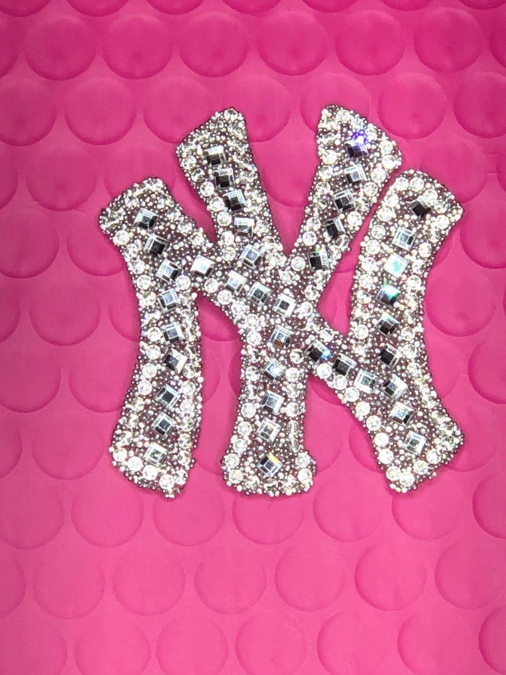 Bling NY New York Iron-on Patch Rhinestone  Logo Applique for designing & customizing clothing and accessories CUSTOM LOGO Option available