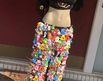 Mini plush animals pants, UNISEX shorts, harajuku, streetwear, Streetstyle, festival wear, statement piece