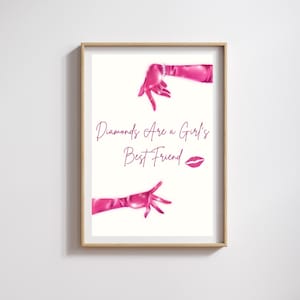 Diamanten sind der beste Freund eines Mädchens, Marilyn Monroe Poster, Wandkunst, digitaler Download, sofortiger digitaler Download, trendiges Zimmerdekor