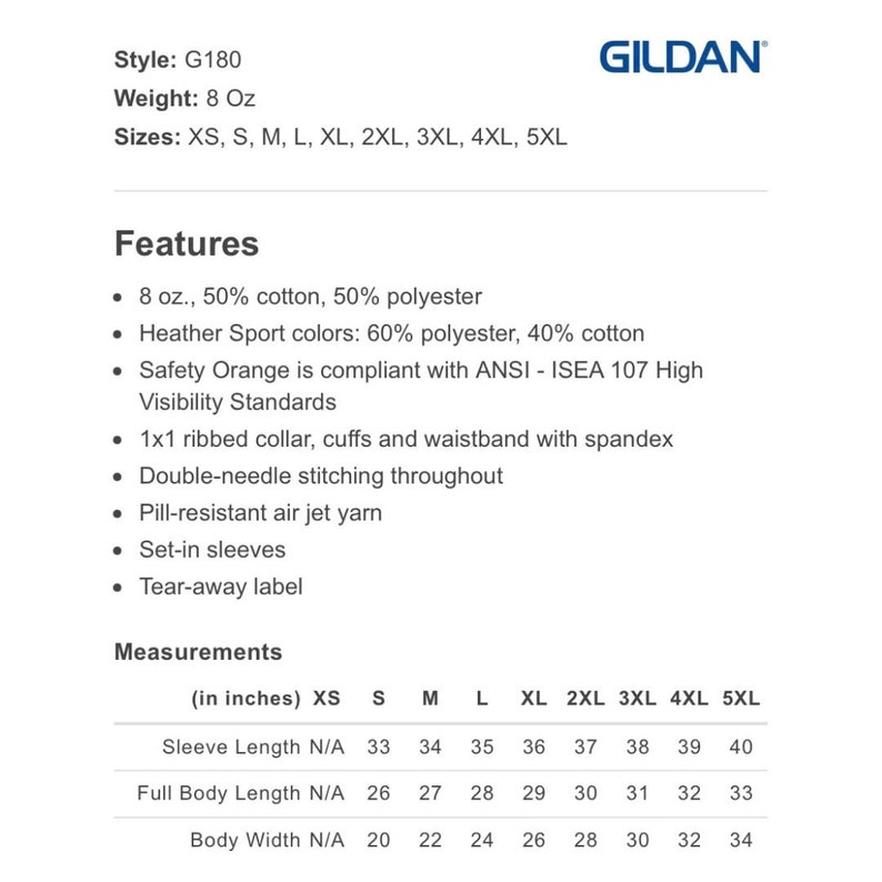 Gildan Men's Crewneck Sweatshirt G180 - Regular Fit Cotton Blend Pullover For Everyday Wear