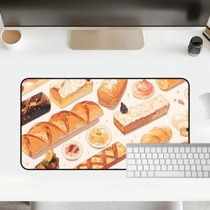Cute Pastries Bread Cakes Mousepad Bakery Lover Confectionary Gift Cozy Lofi Sweets Cafe Deskmat Hot Bakery Famous Spots Creampuff Chocolate Holiday Gift Aesthetic Quality Keyboard Mat Office Anime Artistic Workspace Laptop Gaming Gift PC Setup Accessories Deskpad Office High Quality Mousepad Waterproof Scratch-free Anti-slip Backing Gamer Setup Inspiration Accessories PC