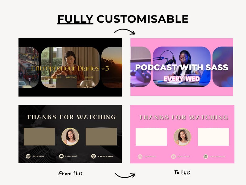 professional business youtube channel finance coaching entrepreneur podcast agency property business lifestyle beauty channel template themes inspiration aesthetic branding kit intro outro banners templates ideas inspiration aesthetic diy canva template youtube editable banners png ipad computer quality aesthetic thumbnails for youtube channel ideas how to grow youtube attractive appealing thumbnail youtube design package kit channel design template youtube kit