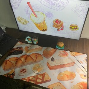 Cute Pastries Bread Cakes Mousepad Bakery Lover Confectionary Gift Cozy Lofi Sweets Cafe Deskmat Hot Bakery Famous Spots Creampuff Chocolate Holiday Gift Aesthetic Quality Keyboard Mat Office Anime Artistic Workspace Laptop Gaming Gift PC Setup Accessories Deskpad Office High Quality Mousepad Waterproof Scratch-free Anti-slip Backing Gamer Setup Inspiration Accessories PC
