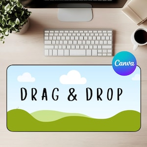 デスクマット モックアップ ボヘミアン風 ミニマリスト 特大 大型マウスパッド クリーンで美しい 16x32インチ 大型デスクパッド モックアップ Canva テンプレート PNG デジタルダウンロード