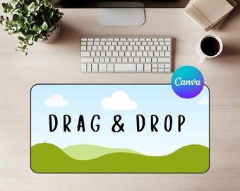 Schreibtischmatte Mockup Boho Minimalist Übergroßes Großes Mousepad Saubere Ästhetik 16x32 ""große Schreibtischunterlage Mockup Canva Vorlage PNG Digital Download"