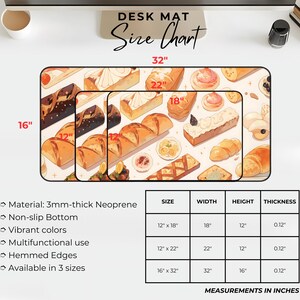 Cute Pastries Bread Cakes Mousepad Bakery Lover Confectionary Gift Cozy Lofi Sweets Cafe Deskmat Hot Bakery Famous Spots Creampuff Chocolate Holiday Gift Aesthetic Quality Keyboard Mat Office Anime Artistic Workspace Laptop Gaming Gift PC Setup Accessories Deskpad Office High Quality Mousepad Waterproof Scratch-free Anti-slip Backing Gamer Setup Inspiration Accessories PC