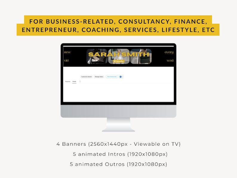 professional business youtube channel finance coaching entrepreneur podcast agency property business lifestyle beauty channel template themes inspiration aesthetic branding kit intro outro banners templates ideas inspiration aesthetic diy canva template youtube editable banners png ipad computer quality aesthetic thumbnails for youtube channel ideas how to grow youtube attractive appealing thumbnail youtube design package kit channel design template youtube kit