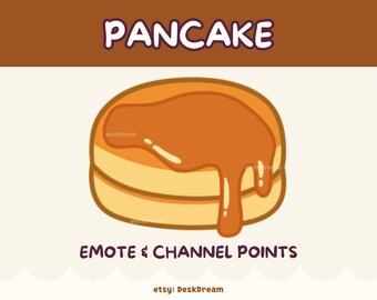Pfannkuchen Twitch Emote & Channel Points - Süßes Dessert mit Ahornsirup | Luftschlangen Emote Emoji | Für Twitch, Discord, YouTube Livestream