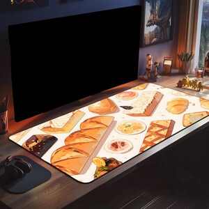 Cute Pastries Bread Cakes Mousepad Bakery Lover Confectionary Gift Cozy Lofi Sweets Cafe Deskmat Hot Bakery Famous Spots Creampuff Chocolate Holiday Gift Aesthetic Quality Keyboard Mat Office Anime Artistic Workspace Laptop Gaming Gift PC Setup Accessories Deskpad Office High Quality Mousepad Waterproof Scratch-free Anti-slip Backing Gamer Setup Inspiration Accessories PC