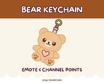 Bär Schlüsselanhänger Twitch Emote & Channel Points - Süßer Accessoire Anhänger | Luftschlangen Emote Emoji | Für Twitch, Discord, YouTube Livestream