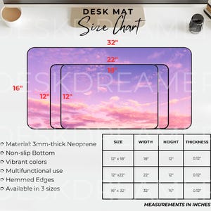 Desk Mat Size Chart Mockup, Gaming Mousepad Printify POD Oversized ...