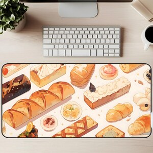 Cute Pastries Bread Cakes Mousepad Bakery Lover Confectionary Gift Cozy Lofi Sweets Cafe Deskmat Hot Bakery Famous Spots Creampuff Chocolate Holiday Gift Aesthetic Quality Keyboard Mat Office Anime Artistic Workspace Laptop Gaming Gift PC Setup Accessories Deskpad Office High Quality Mousepad Waterproof Scratch-free Anti-slip Backing Gamer Setup Inspiration Accessories PC