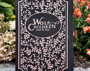 Wolf Children Ame & Yuki Manga Deluxe Rebound | Handmade custom edition with Stenciled Edges