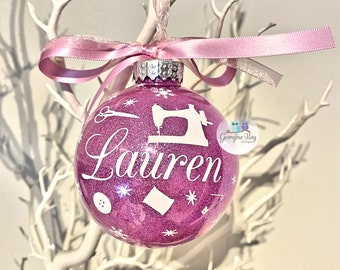 Personalised Sewing Bauble, Sewing Christmas Bauble, Sewing Gift, Sewing Machine Bauble, Personalised ornament