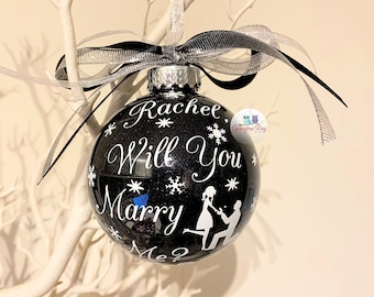 ¿Quieres casarte conmigo?, Adorno navideño, Adorno para propuesta de matrimonio, Adorno para compromiso, Haz la pregunta, Idea para propuesta de matrimonio 2024