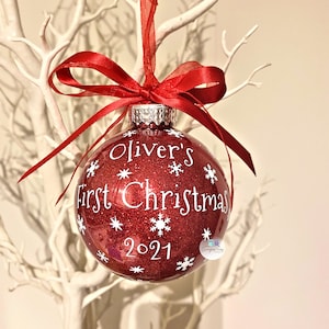 First Christmas Bauble, Personalised 1st Christmas Ornament, Baby's First Christmas 2025, New Baby Gift,