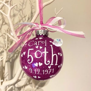 Personalised Birthday Bauble 40th, 21st, 18th, 16th, 50th, 70th, 30th, 60th, 80th birthday gift idea Christmas Ornament 2024