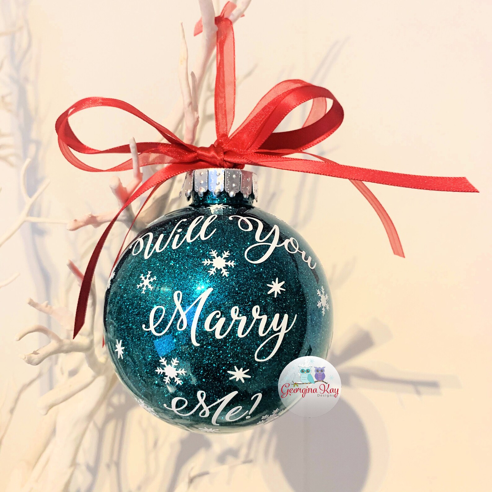 Will You Marry Me, Christmas Bauble, Proposal Bauble, Proposal Ornament ...