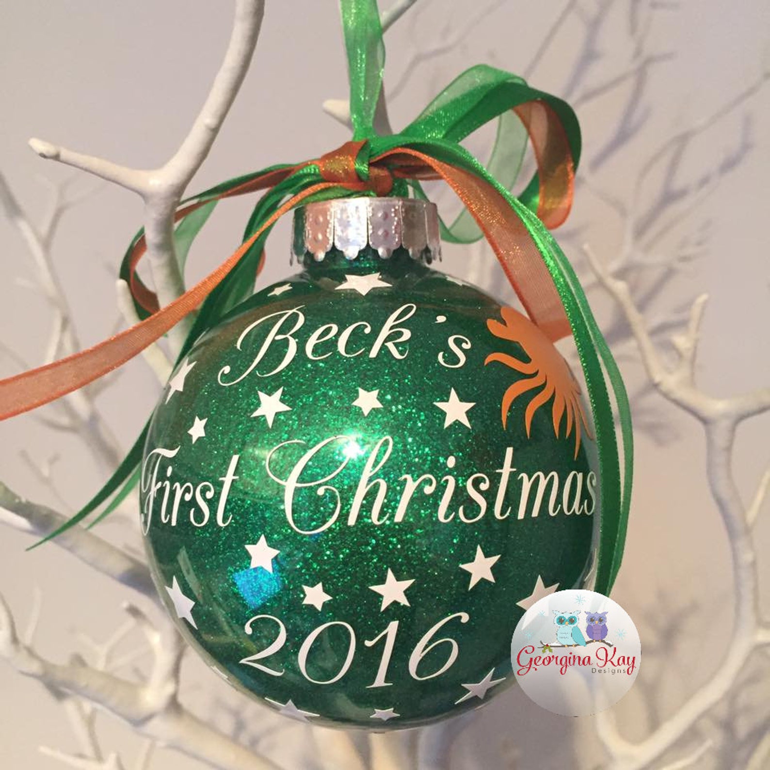 Baby First Christmas Bauble Create Your Own Ornament Super Etsy