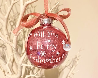 Will You Be My Godmother Bauble, Godmother Gift, Godmother Proposal, Godmother Keepsake, Godparents,