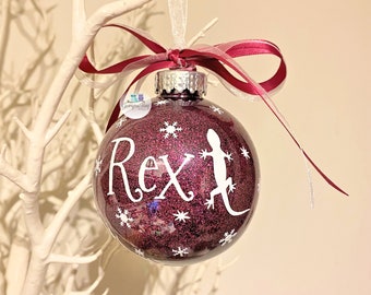 Regalo de lagarto, adorno de lagarto personalizado, adorno de lagarto, lagarto navideño, decoración de lagarto