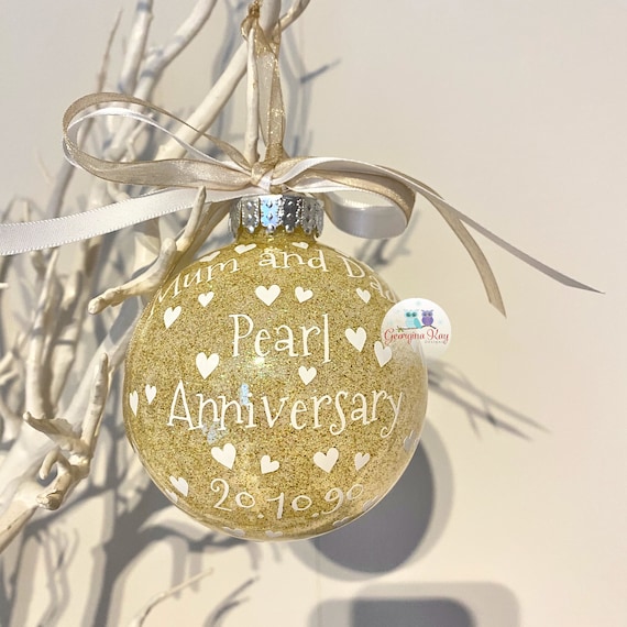 30th Pearl Wedding Anniversary Gift 30th Anniversary Ornament
