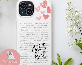 Positive Affirmations Phone Case Mental Health Gift for Her Motivational Quote Note to Self iPhone 17 16 15 14 13 12 11 Plus Pro Max Mini