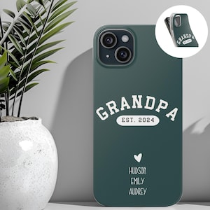 Personalized Grandpa Gift for Pop Pop Est Phone Case Grandparent Fathers Day Gifts iPhone 16 15 14 13 12 11 Pro Max Mini 8 Plus X XR XS