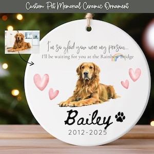 Pet Memorial Gift Custom Ornament, Cat Dog Memorial Gift, Dog Cat Loss Ornament, Dog Remembrance Gift, Rainbow Bridge Gifts, Pet Lover Gift