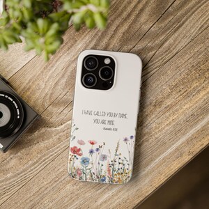 Christian Phone Case Wildflower Isaiah 43 Bible Verse Gift Religious Scripture Gift iPhone 17 16 15 14 13 12 11 Air Pro Max Mini 8 Plus X XR image 9