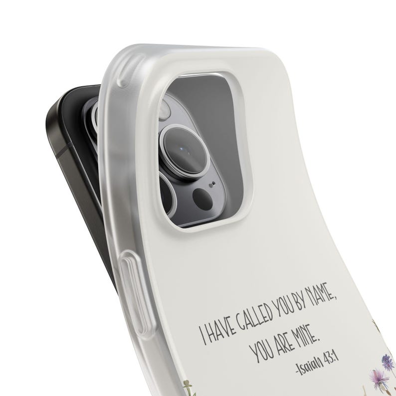 Christian Phone Case Wildflower Isaiah 43 Bible Verse Gift Religious Scripture Gift iPhone 17 16 15 14 13 12 11 Air Pro Max Mini 8 Plus X XR image 2