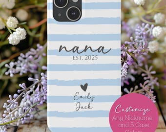 Custom Grandma Gift For Birthday Phone Case Personalized Nana Est Gigi Gifts From Grandkids iPhone 17 16 15 14 13 12 Air Plus Pro Max Slim
