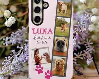 Custom Girl Dog Phone Case Pet Photo Dogs Cat Mom Birthday Personalized Dog Lover Gift Samsung Galaxy S25 S24 S23 S22 S21 S20 Plus Ultra