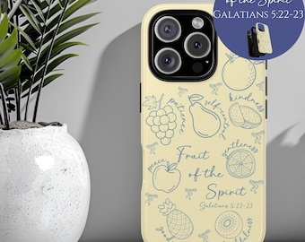 Fruit of the Spirit Phone Case Christian Gifts Bible Verse Fruits Galatians 5:22 Coquette Bow iPhone 17 16 15 14 13 12 11 Air Pro Max Plus