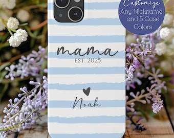 Regalos personalizados para mamás primerizas Funda para teléfono personalizada Est. 2026 Regalo para mamá primeriza Cumpleaños de mamá iPhone 17 16 15 14 13 12 11 Plus Pro Max Mini Slim