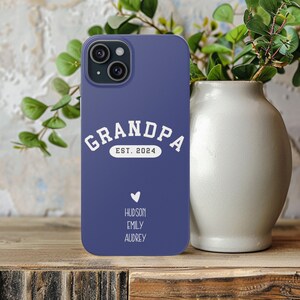 Personalized Grandpa Gift for Pop Pop Papa Est Phone Case Fathers Day Gifts Birthday iPhone 16 15 14 13 12 11 Pro Max Mini 8 Plus X XR XS