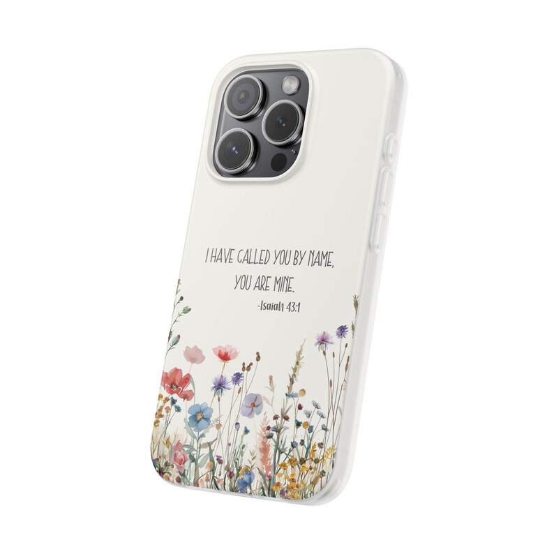 Christian Phone Case Wildflower Isaiah 43 Bible Verse Gift Religious Scripture Gift iPhone 17 16 15 14 13 12 11 Air Pro Max Mini 8 Plus X XR image 6