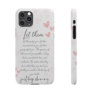 Custodia per telefono Let Them con citazioni motivazionali, affermazioni positive, regalo ispiratore per iPhone 17, 16, 15, 14, 13, 12, 11 Plus, Air Pro Max Mini Slim immagine 4