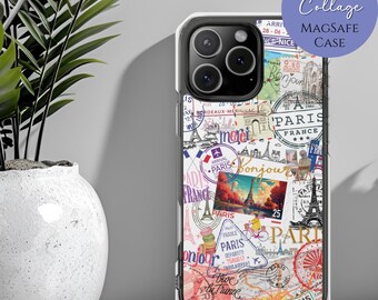 French Phone Case Paris Collage Phone Case Magsafe France Case Birthday Best Friend Christmas Gift iPhone 17 16 15 14 Air Plus Pro Max