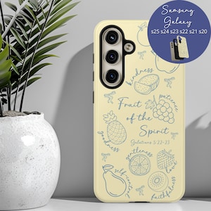 Fruit of the Spirit Samsung Phone Case Christian Gifts Bible Verse Fruits Galatians 5 Coquette Bow Galaxy S25 S24 S23 S22 S21 S20 Plus Ultra