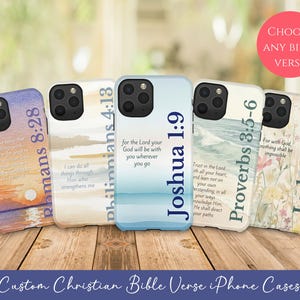 Christian Phone Case Custom Bible Verse Wildflowers Scripture Religious Gifts For Women iPhone 16 15 14 13 12 11 Pro Max Mini 8 Plus X XR XS