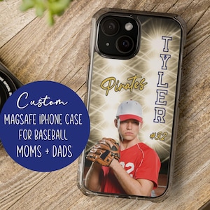 Benutzerdefinierte Handyhülle Baseball Mama Magsafe Muttertagsgeschenk Sport Mama Geschenke Geburtstag Personalisierte Handyhülle iPhone 16 15 14 Pro Plus Pro Max