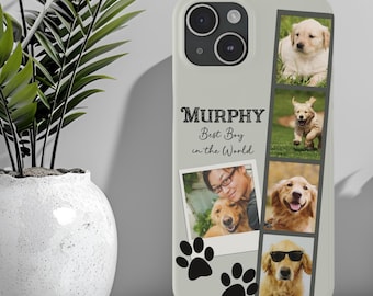 Custom Dog Photo Phone Case Personalized Cat Pet Photo Cover Mothers Day Gift Dogs Cats Pets iPhone 16 15 14 13 12 11 Plus Pro Max Mini Slim
