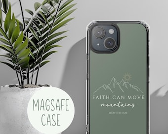 Faith Can Move Mountains Christian Phone Case Magsafe Bible Verse Gift Religious Scripture Gift for Friend iPhone 17 16 15 Air Plus Pro Max