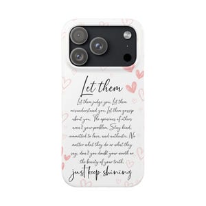 Custodia per telefono Let Them con citazioni motivazionali, affermazioni positive, regalo ispiratore per iPhone 17, 16, 15, 14, 13, 12, 11 Plus, Air Pro Max Mini Slim immagine 5