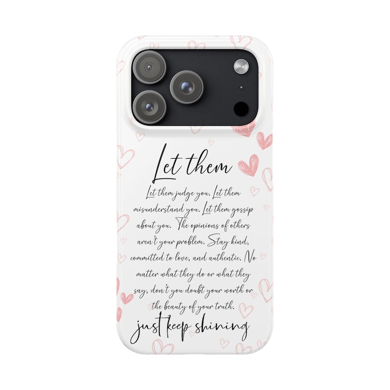 Custodia per telefono Let Them con citazioni motivazionali, affermazioni positive, regalo ispiratore per iPhone 17, 16, 15, 14, 13, 12, 11 Plus, Air Pro Max Mini Slim immagine 5