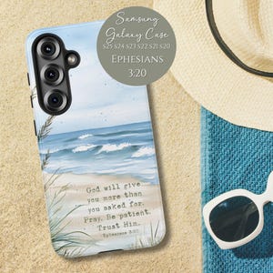 Christian Phone Case Ephesians 3:20 Bible Verse Gifts Beach Religious Scripture Gift Samsung Galaxy S26 S25 S24 S23 S22 S21 S20 Plus Ultra
