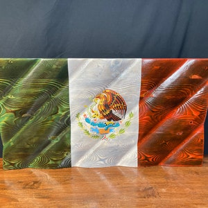Mexico Flag, Wavy Mexican Flag, Waving International Flag, Charred Mexican Flag, Mexico Wood Flag, Living Room Wall Art, Bandera De Madera