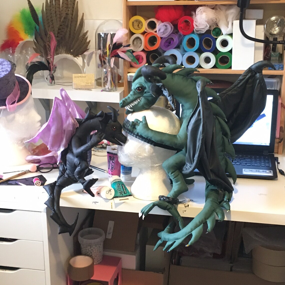 Custom Wearable Dragon Familiar with Tophat Etsy