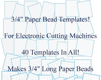 Paper Bead Machine Cutting Templates for 3/4" Long Paper Beads